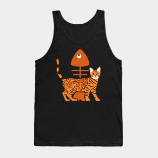 Bengal Cat and Fish Bone Tank Top